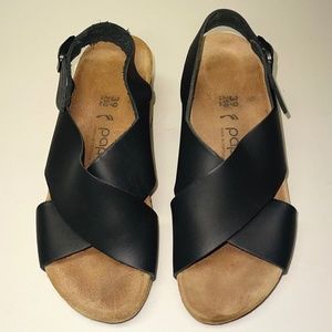 BIRKENSTOCK WOMEN PAPILLIO BLACK SAMIRA WEDGE SANDALS